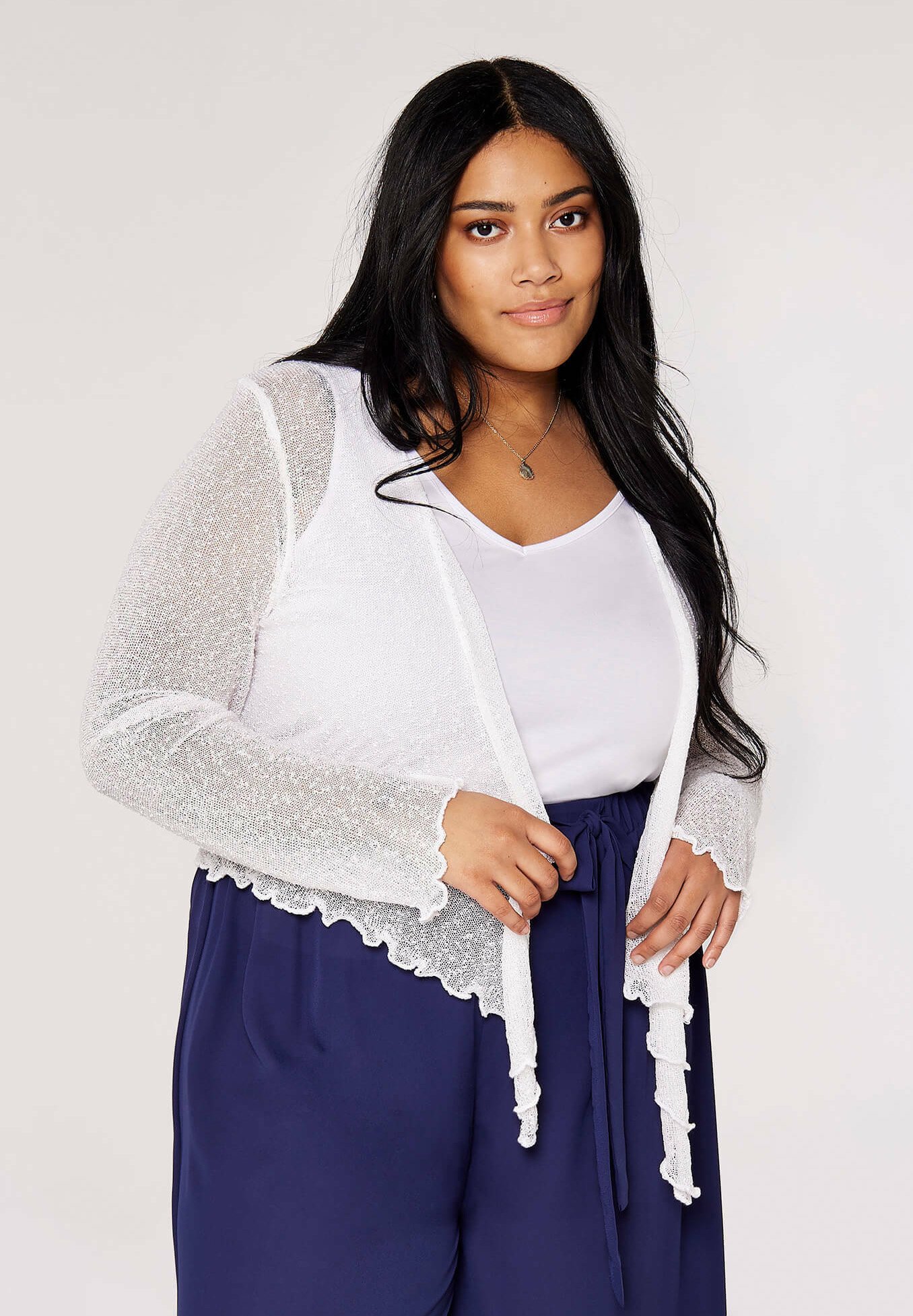 Apricot CURVE POPCORN SHRUG - Cardigan - cream/beige - Zalando.de