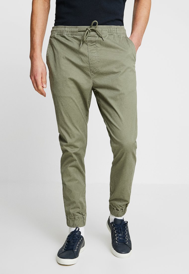 Solid SDSLIM SLIM FIT - Trousers - dusty oliv