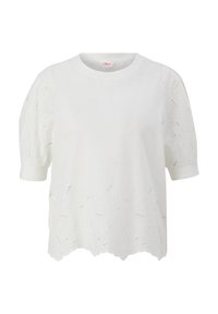 s.Oliver SEMITRANSPARENTER OPTIK - T-shirt print - creme