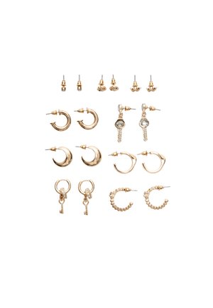 SET OF 9 PAIRS OF SHINY - Náušnice - gold-coloured