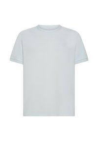 T-shirt in cotone azzurro chiaro con scollo rotondo, maniche corte e un sottile dettaglio con logo. Tessuto liscio e forma classica aderente.