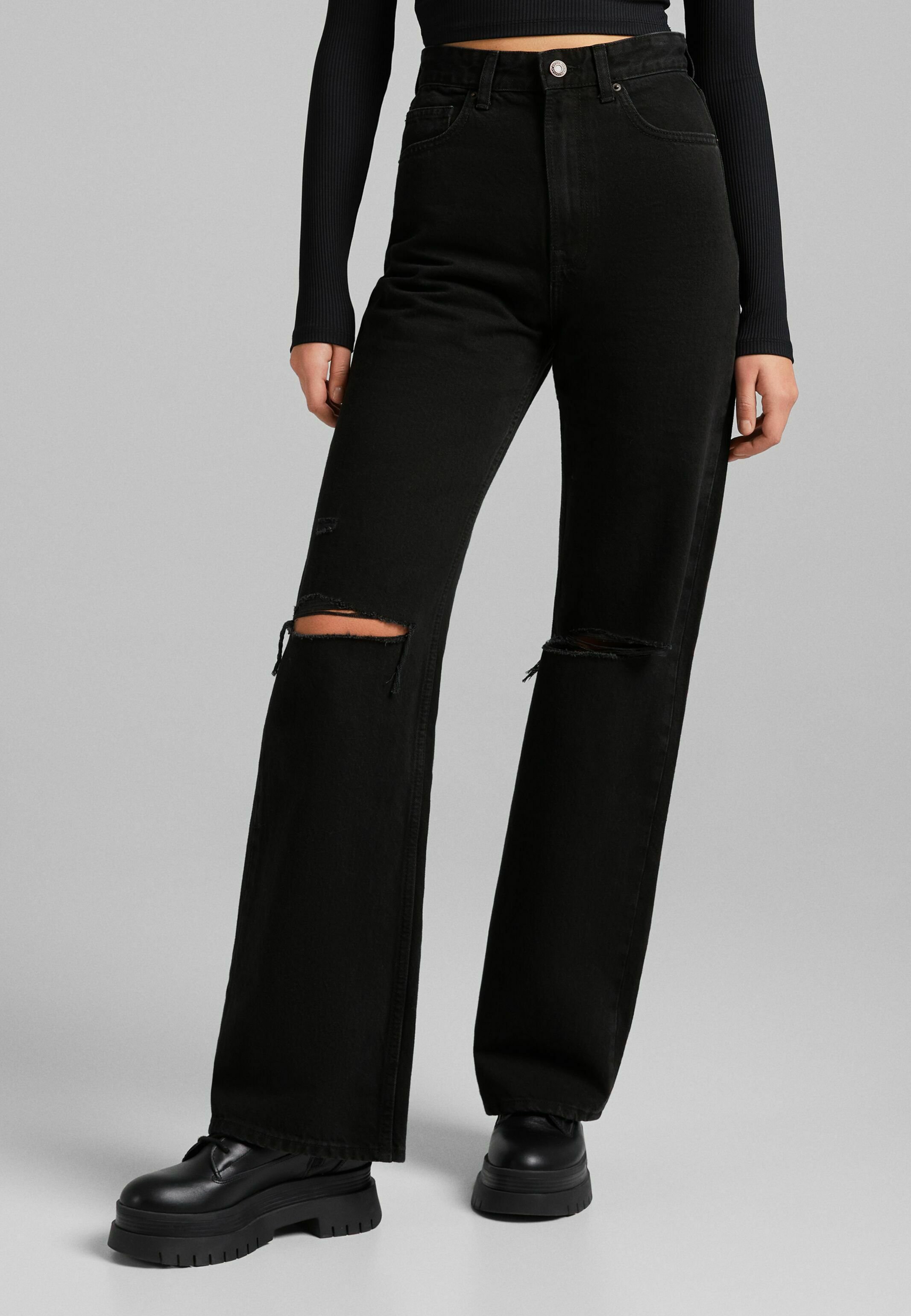 Bershka 90s WIDE - Bootcut jeans 