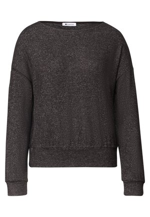 Street One, LANGARM SHIRT MIT ELASTIKBUND - Longsleeve - black coffee mel.