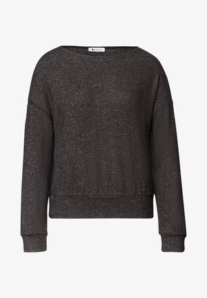 Street One, LANGARM SHIRT MIT ELASTIKBUND - Langarmshirt - black coffee mel.
