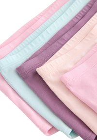 Kortbyxor i bomull i färgerna rosa, mintgrön, lavendel och ljusrosa. Har elastiska midjeband och en mjuk textur.