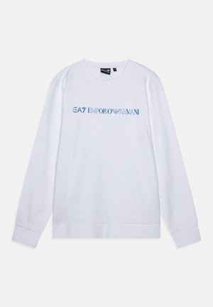 EA7 Emporio Armani KIDS CREW NECK STYLE UNISEX - Sportinis megztinis - white/blue