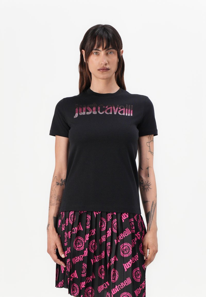 Just Cavalli T-shirt print zwart