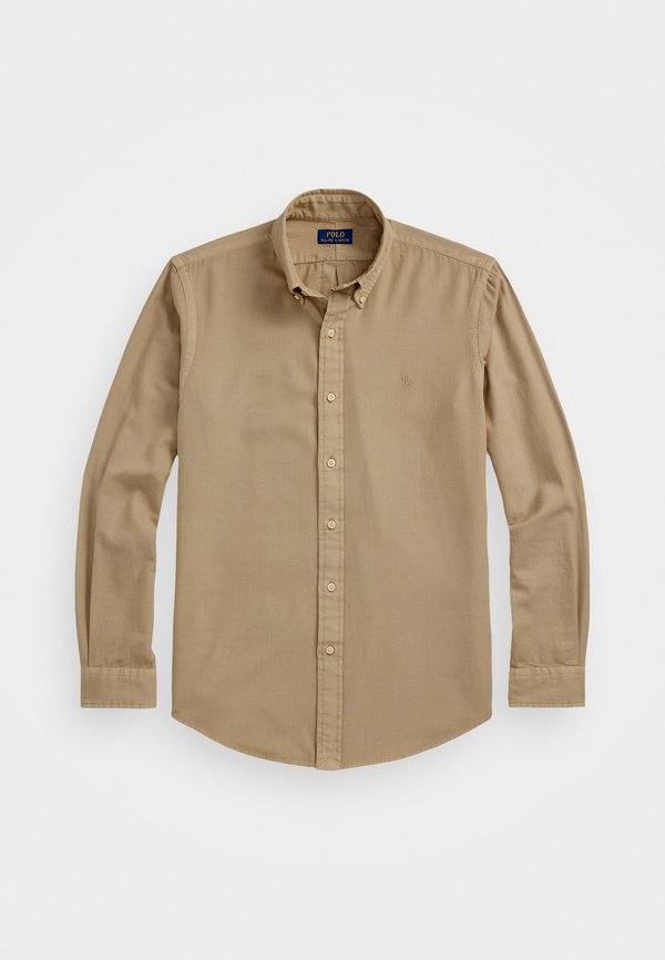 CUSTOM FIT GARMENT DYED DOBBY SHIRT - Shirt - surrey tan3
