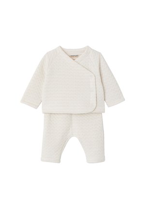 Vertbaudet, UNISEX 
 VERTBAUDET BABY-SET AUS WICKELJACKE UND HOSE - Stoffhose - wollweiß