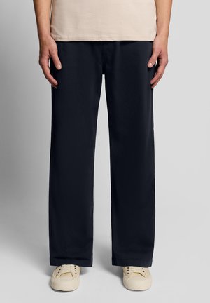 ENZYME WASH PLEATED - Bukser - z dark navy