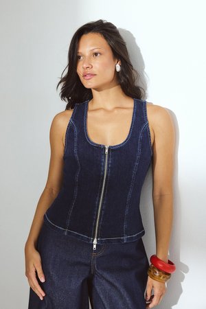 ZIP DETAIL - Chaleco - rinse wash