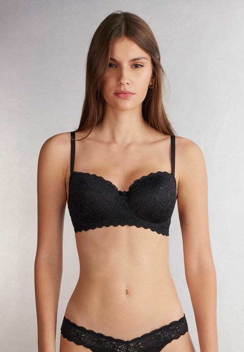 Soutien-gorge INTIMISSIMI Balconnet Push-up Noir - Taille FR 85C (Eur 75C) NEUF Avec étiquettes