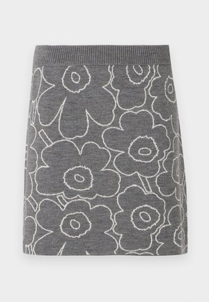 Marimekko VAPAUS PIIRTO UNIKKO - Fustă mini - dark grey/off white