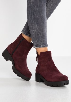 Bottines à plateau - bordeaux