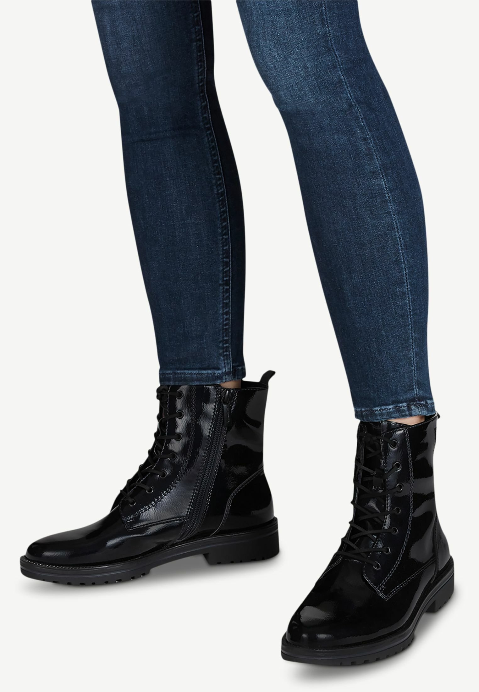 Tamaris Veterboots - navy patent/Blauw - Zalando.nl