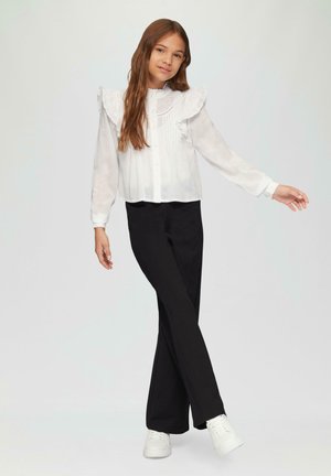 s.Oliver WIDE LEG MIT ELASTIKBUND - Pantalon classique - schwarz