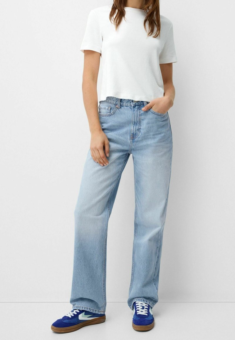 Bershka Jeans a sigaretta light-blue denim/carta da zucchero