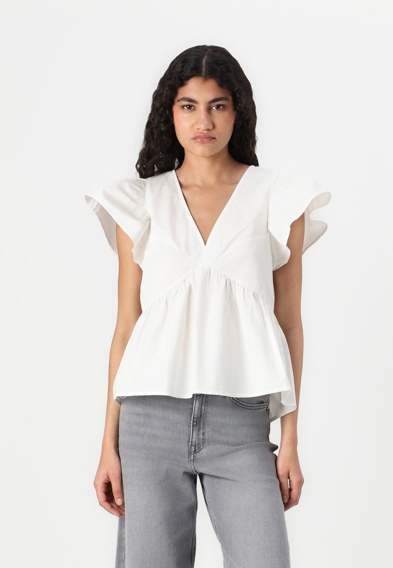 Vero Moda - VMJARLOTTE V NECK - Bluza - snow white, Povećaj