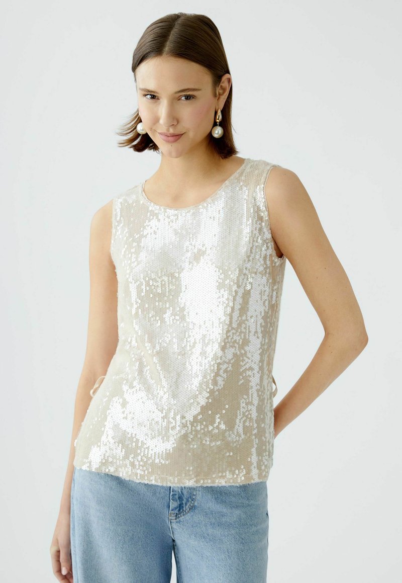 Oui PAILLETTEN - Top - smoke gray