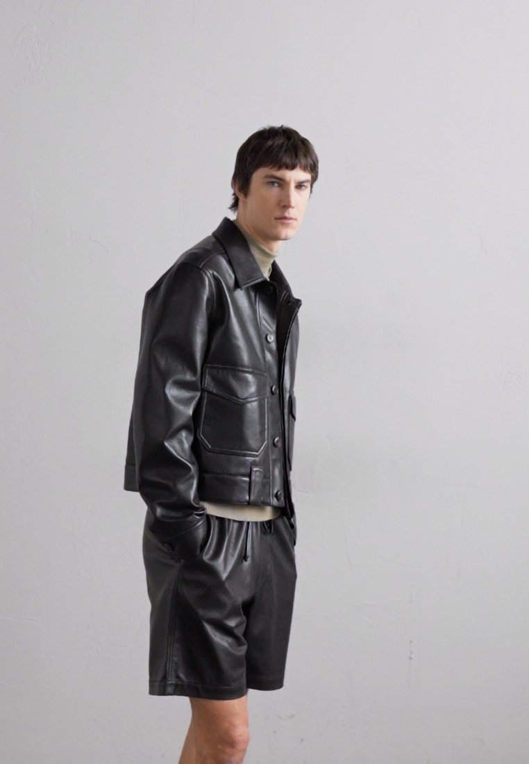 Nanushka RUBEN JACKETS - Faux leather jacket - black - Zalando.co.uk