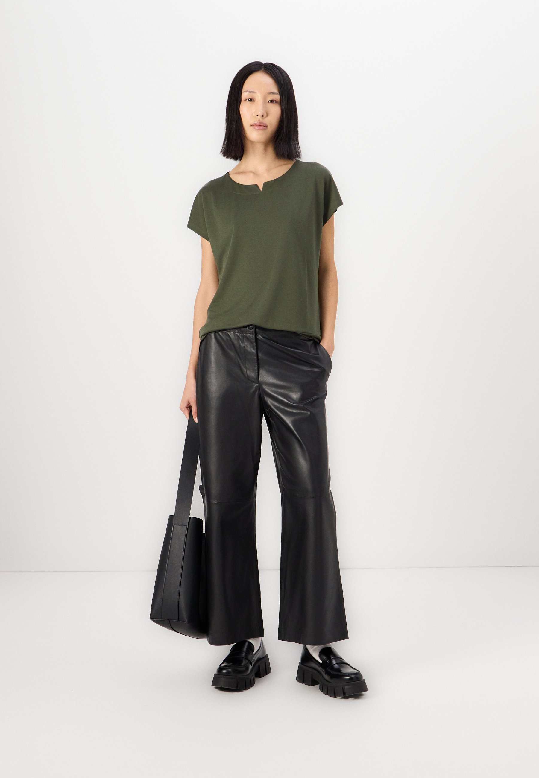 売れ筋商品|||トムテイラー Tシャツ レディース トップス MIX CREW NECK - Print T-shirt - deep forest green TOM TAILOR MIX CREW NECK - T-shirt print - deep forest green