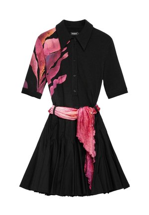 Desigual, DRESS - PRINTED LONG DRESS   . - Tričkové šaty - black