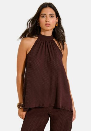 Lipsy, REGULAR FIT - PLISSE HALTER NECK TOP . - Topp - burgundy red