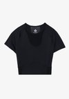 CROPPED SPORTS T SHIRT - T-shirts - black