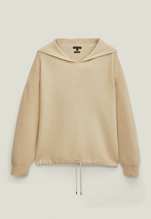 MIT KAPUZE - Sweat à capuche - beige