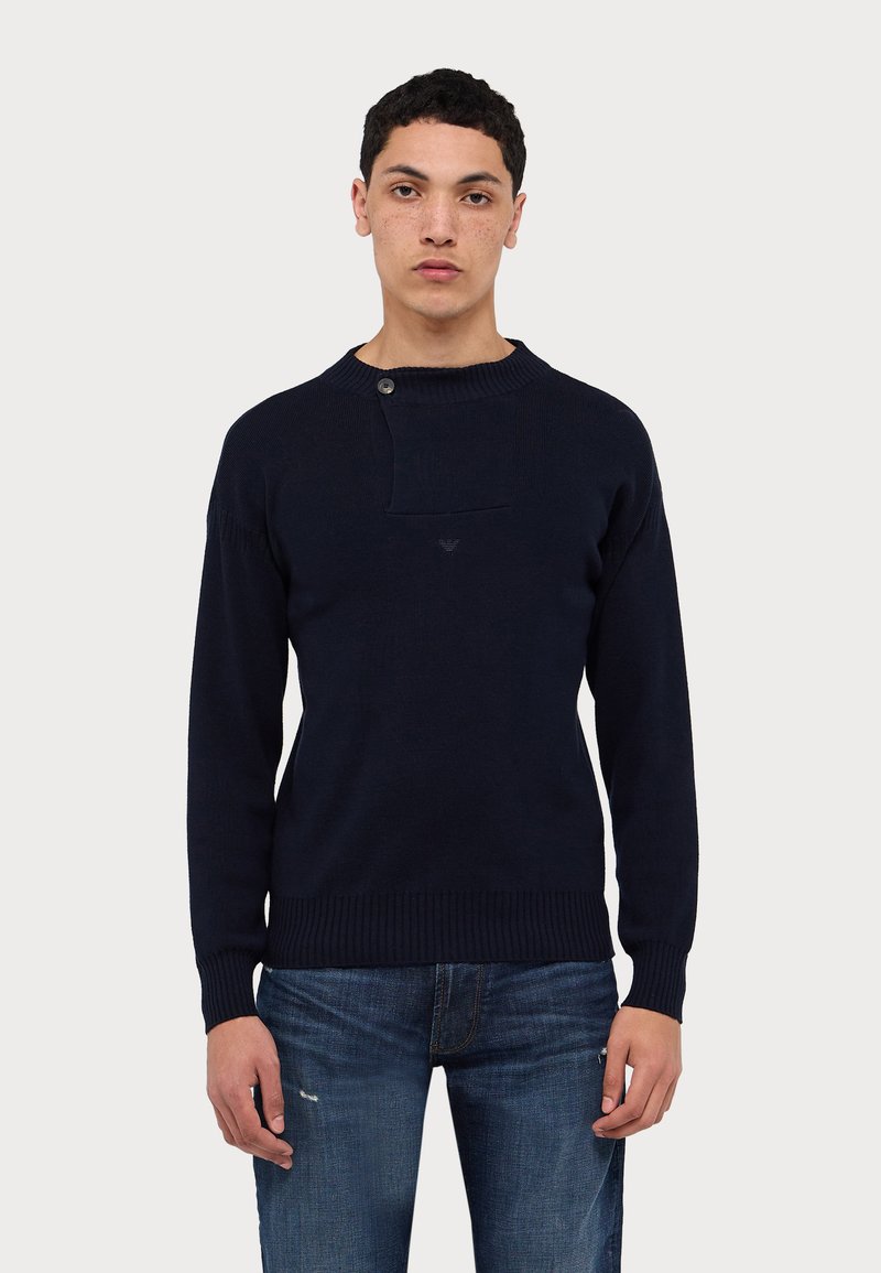 Maglione tinta unita scollo tondo +1m90 - BLU - Taglie forti - Uomo - 16.00