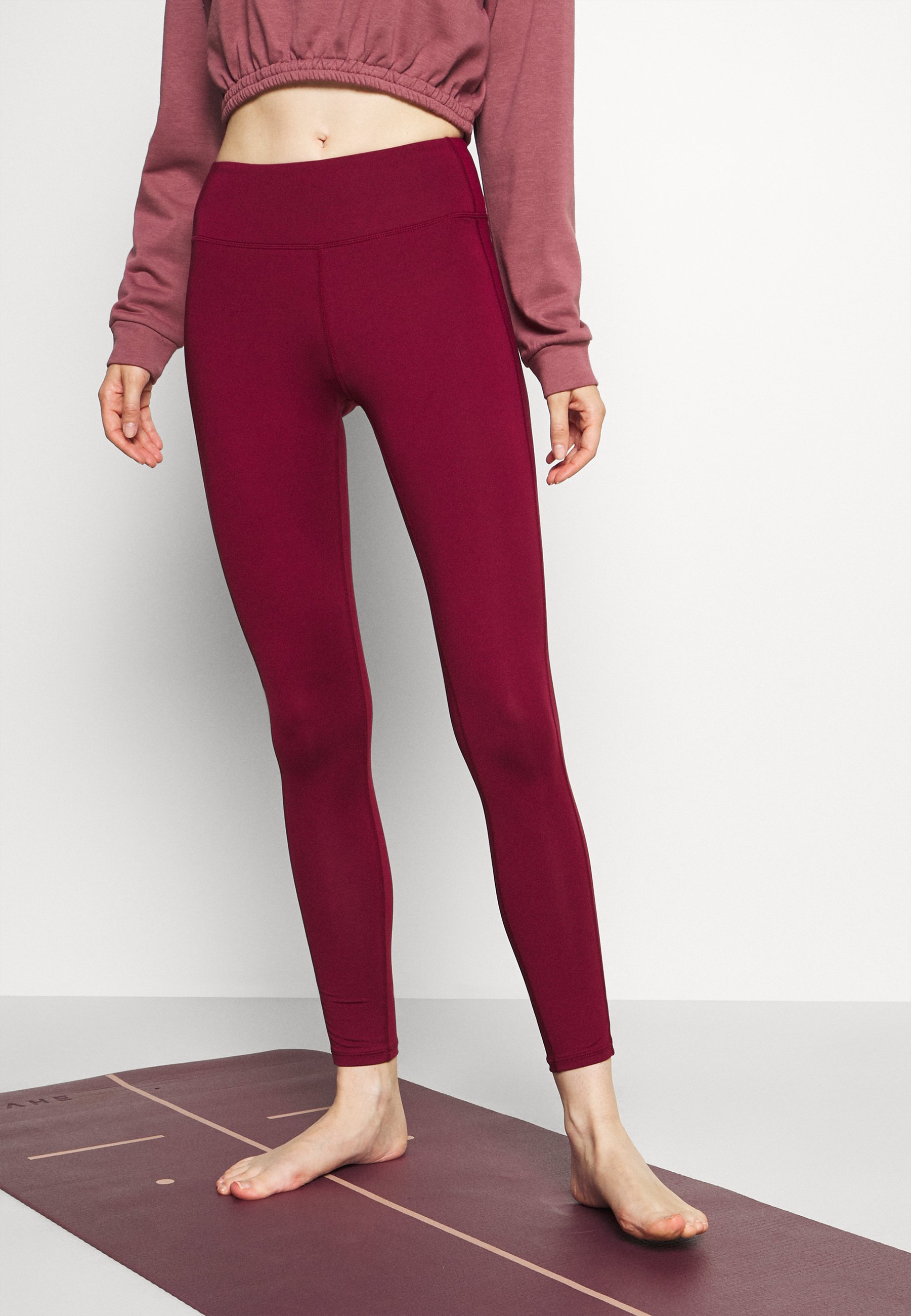 South Beach Wetlook High Waist Legging Leggings rhodondendron, Women's, Size: 8, Berry