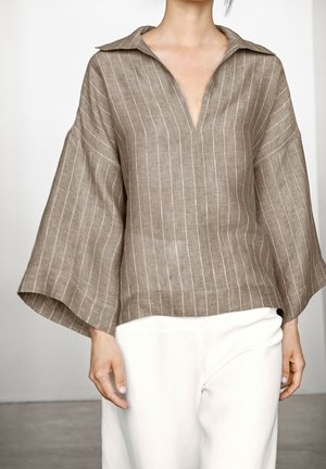 Bluse - mottled brown