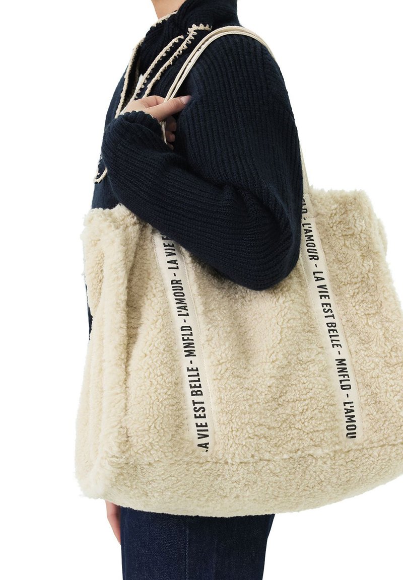 Manfield SHOPPER IN TEDDY-OPTIK - Shopper - beige