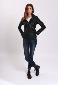 Lee Cooper BELINE - Leather jacket - black