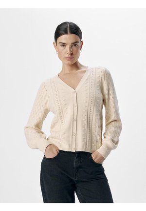 OBJINGE V NECK  - Cardigan - sandshell