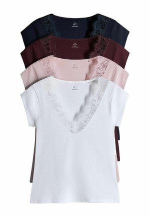 THE SET, 4 PACK  - Základné tričko - dark navy burgundy pink white