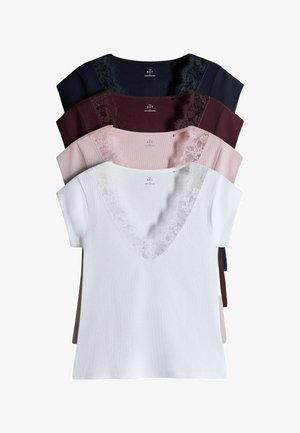 THE SET, 4 PACK - Základné tričko - dark navy burgundy pink white