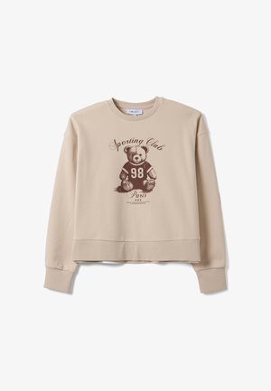 B.ANGEL, CREW-NECK SWEATSHIRT WITH TEDDY PRINT - Felpa - beige
