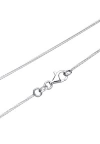 Sterling sølv halskæde med et delikat vævet design, har en lobster clasp og cirkulære led, der fremhæver en glat, skinnende overflade.