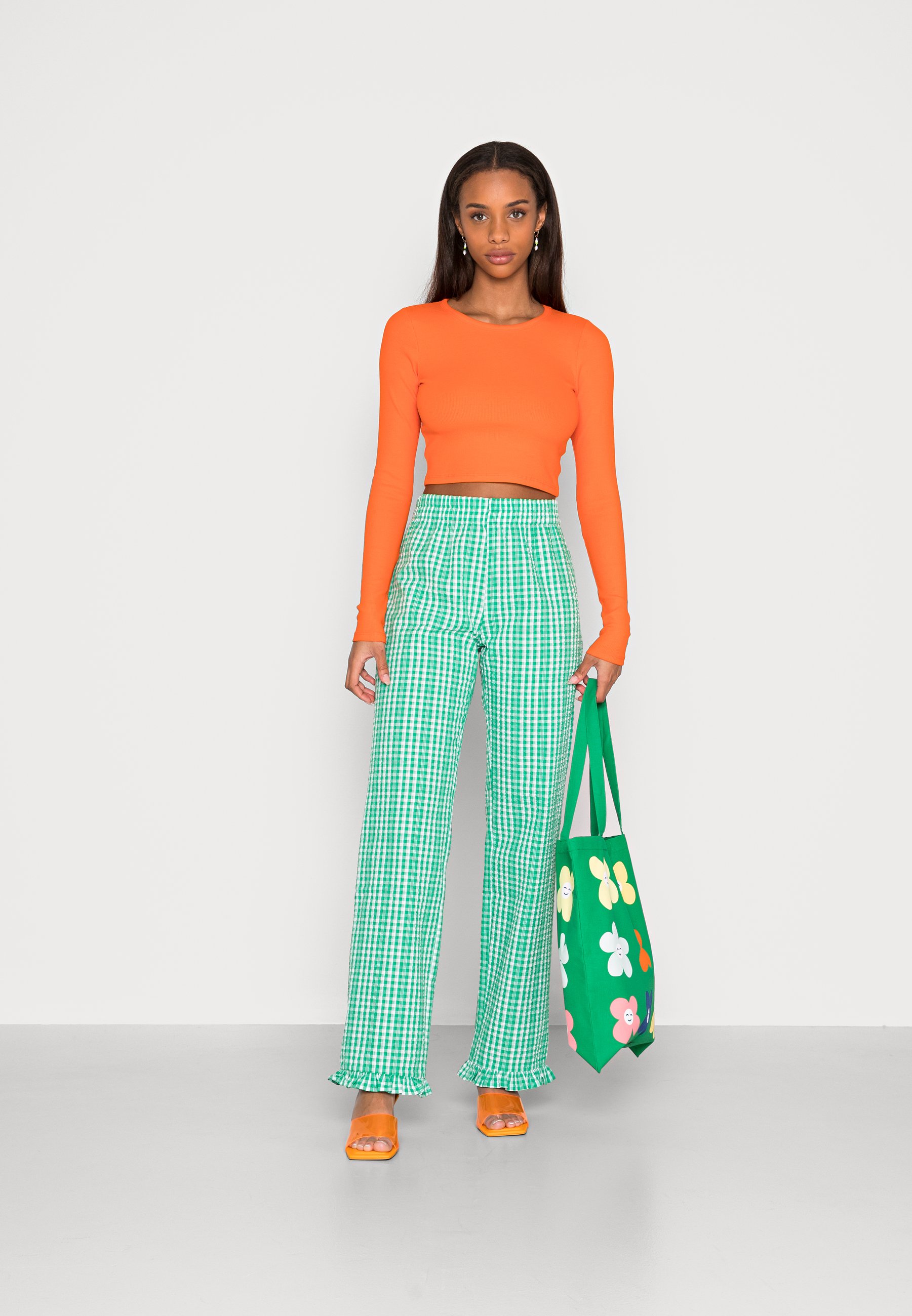 Envii SUSAN PANTS - Broek - jolly check/groen - Zalando.nl