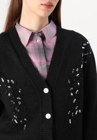 JDY JDYBRIDGET V NECK BLING  - Adīta jaka - black