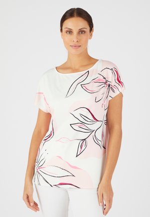 Damart FLEURI DEVANT - T-shirt con stampa - rose fleuri