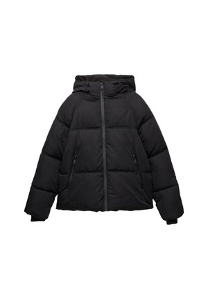 HOODED PUFFER - Zimska jakna - black