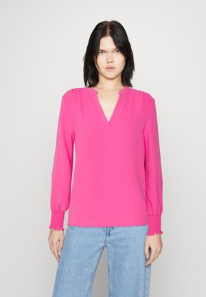 ONLY METTE V-NECK LS SMOCK NOOS WVN - Palaidinė - carmine rose