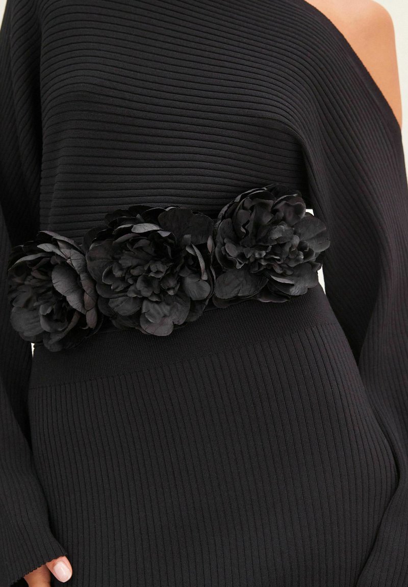 Next - WIDE CORSAGE FLOWER - Cintura - black, Ingrandire