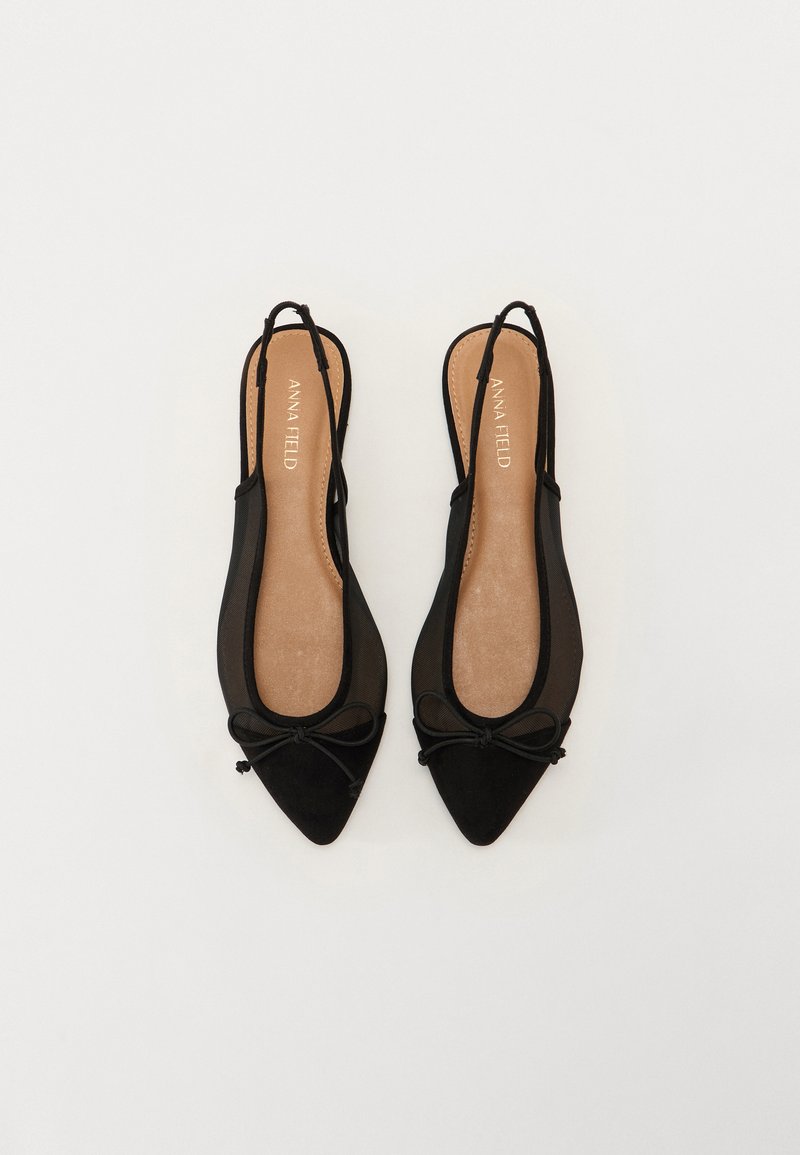 Ballerine noire bout ouvert - Chaussure