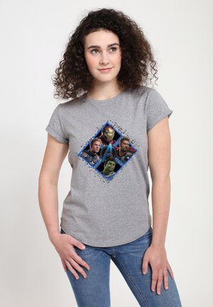 Henry Tiger AVENGERS: ENDGAME SQUARE BOX - Triko s potiskem - melange grey