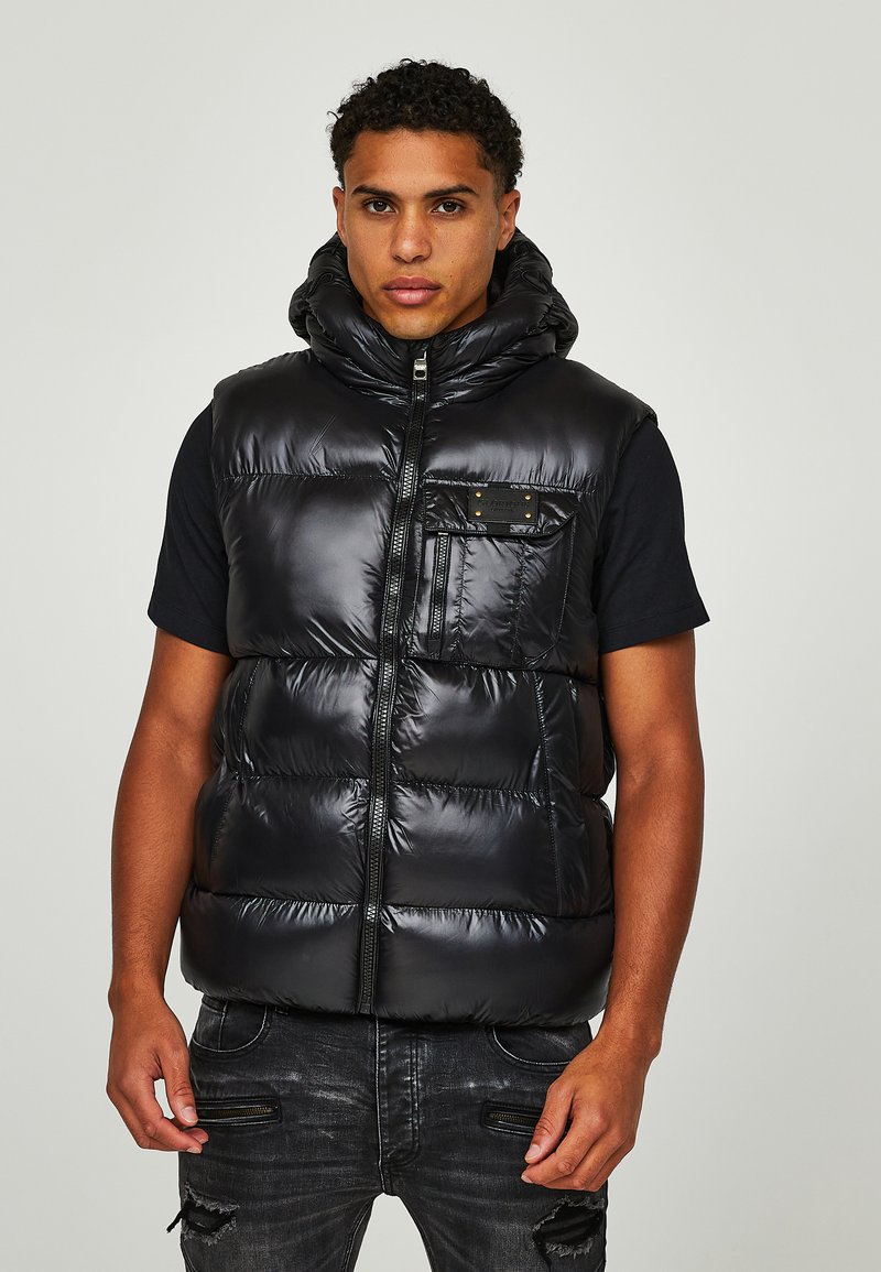 Glorious Gangsta FIDRA CARGO GILET - Strukirani kaput - jet black