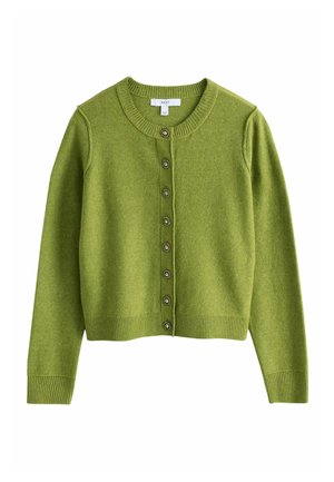 Next, TALL FIT - SUPERSOFT CREW NECK LONG SLEEVE CARDIGAN - Cardigan - lime green