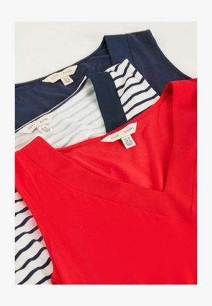 Love & Roses, 3-PACK - Top - x navy blue red and stripe